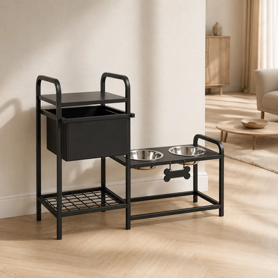 Station repas & rangement réglable pour chien — Ställ