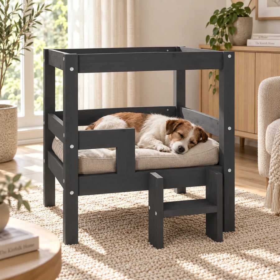 Lit à baldaquin en pin pour petit chien — Koja