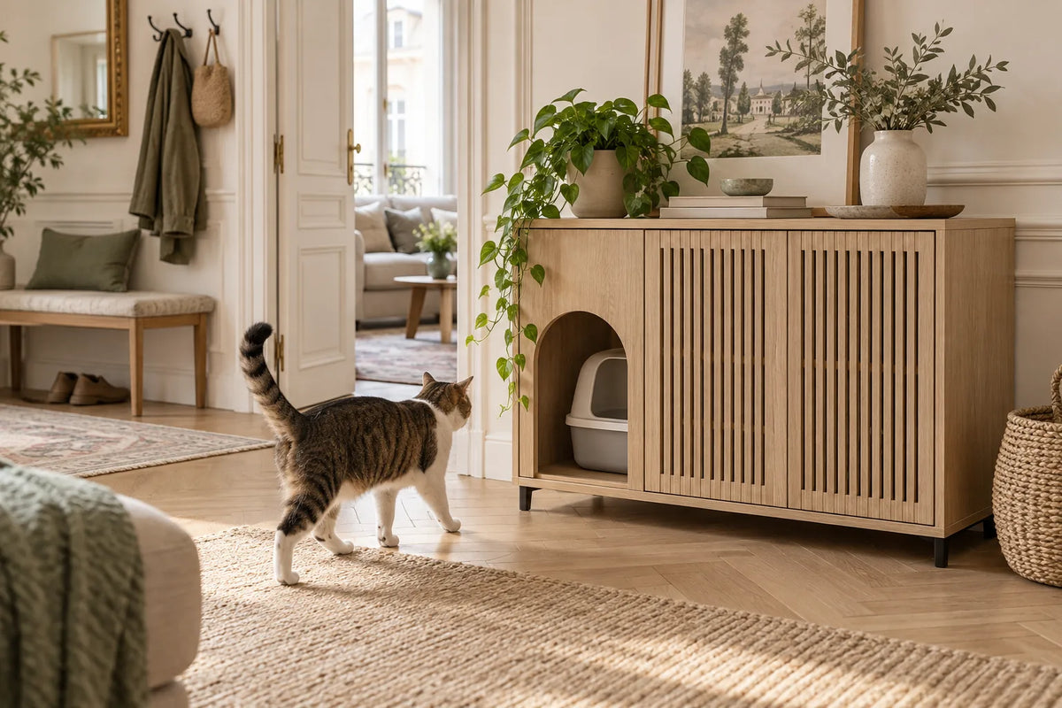 Comment cacher la litière de son chat sans gâcher sa décoration ?