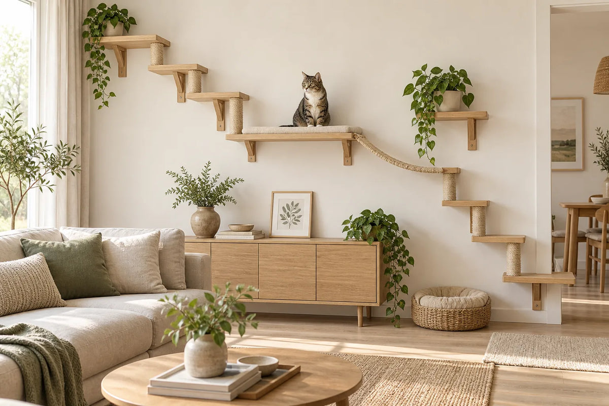 Parcours mural pour chat : créer un espace vertical beau et fonctionnel