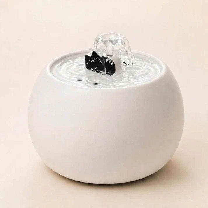 Fontaine à eau chat céramique crème — Kilde