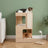 Meuble arbre à chat Ek installé dans un salon contemporain aux tons beige et bois clair