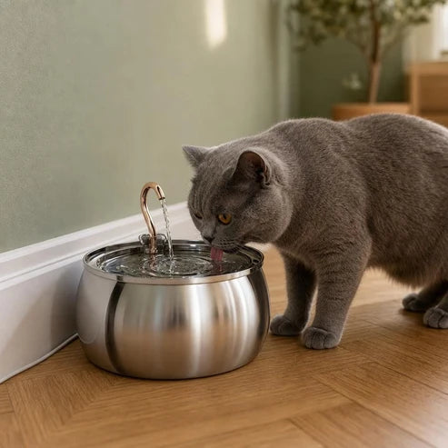 Fontaine à eau chat robinet inox — Ren