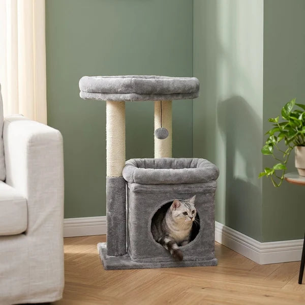 Compact Grey Designer Cat Tree — Sten