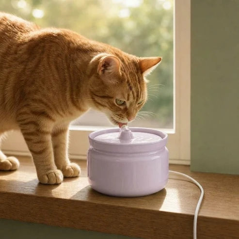 Fontaine à eau chat céramique silencieuse — Skum