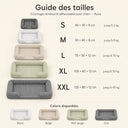 Guide des tailles du couchage pour chien Runa