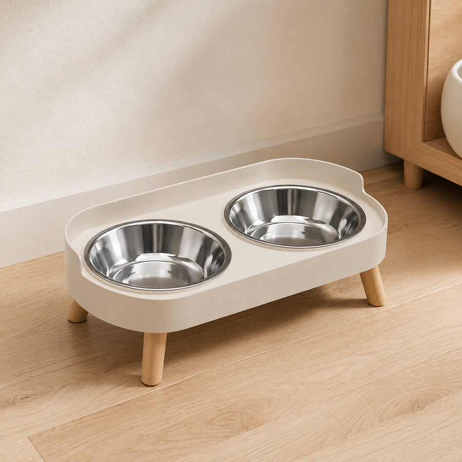 Gamelle double surélevée inox — Bo