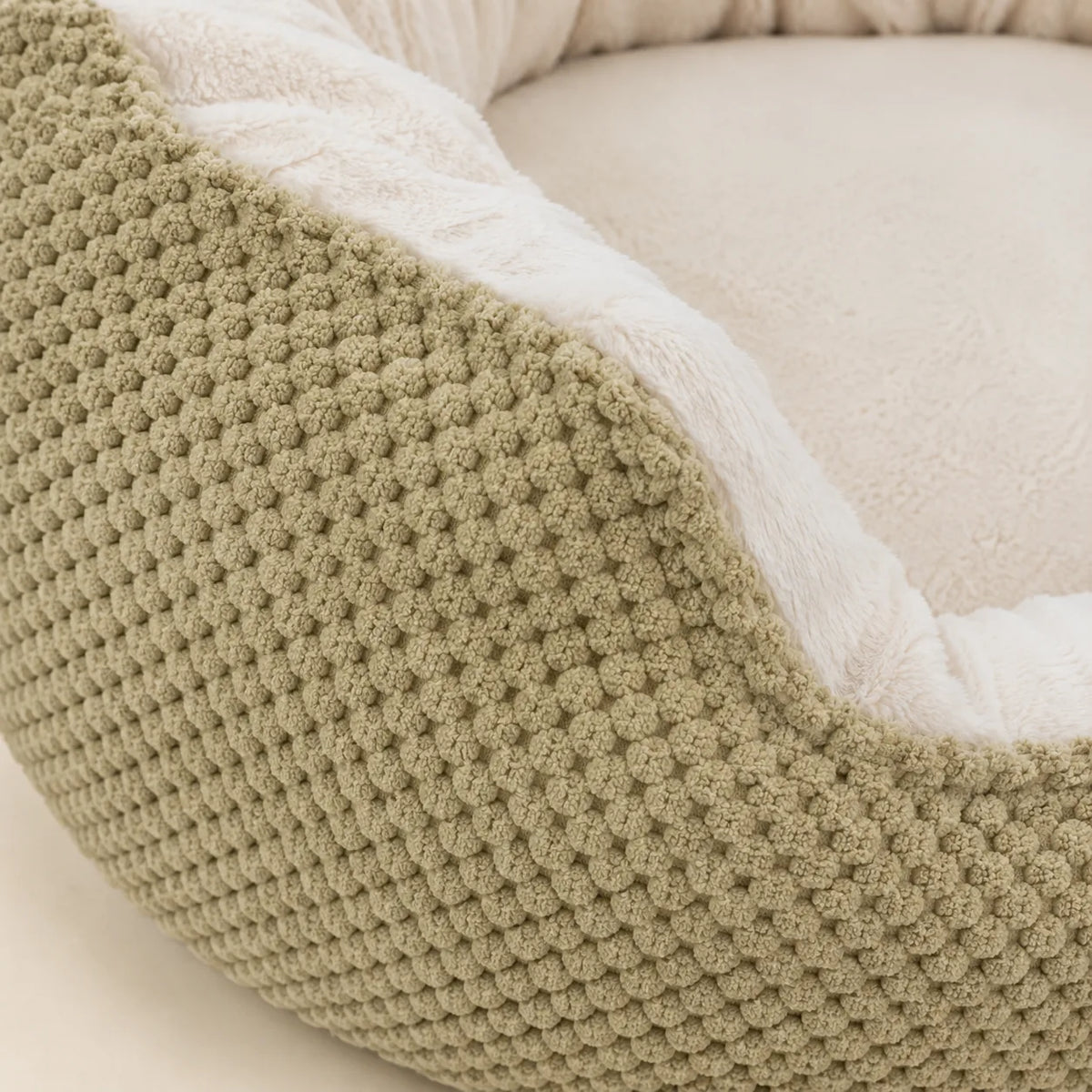 Détail du tissu doux du couchage pour chien Våg kaki