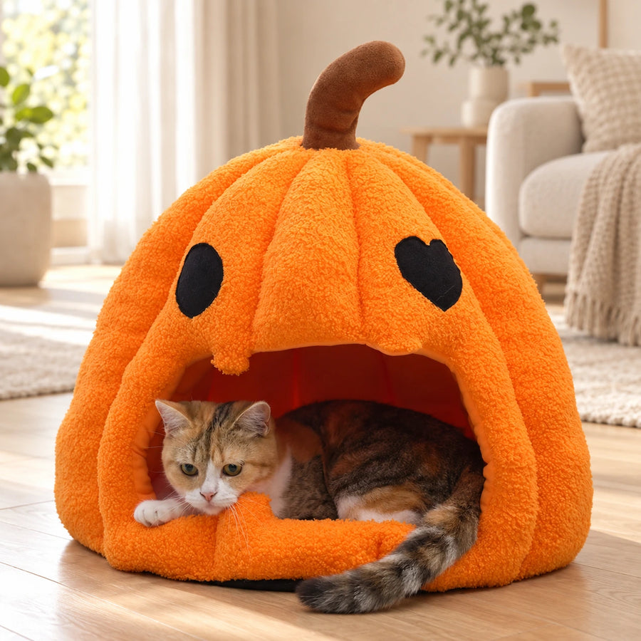 Cocon citrouille Halloween pour chat — Gresskar