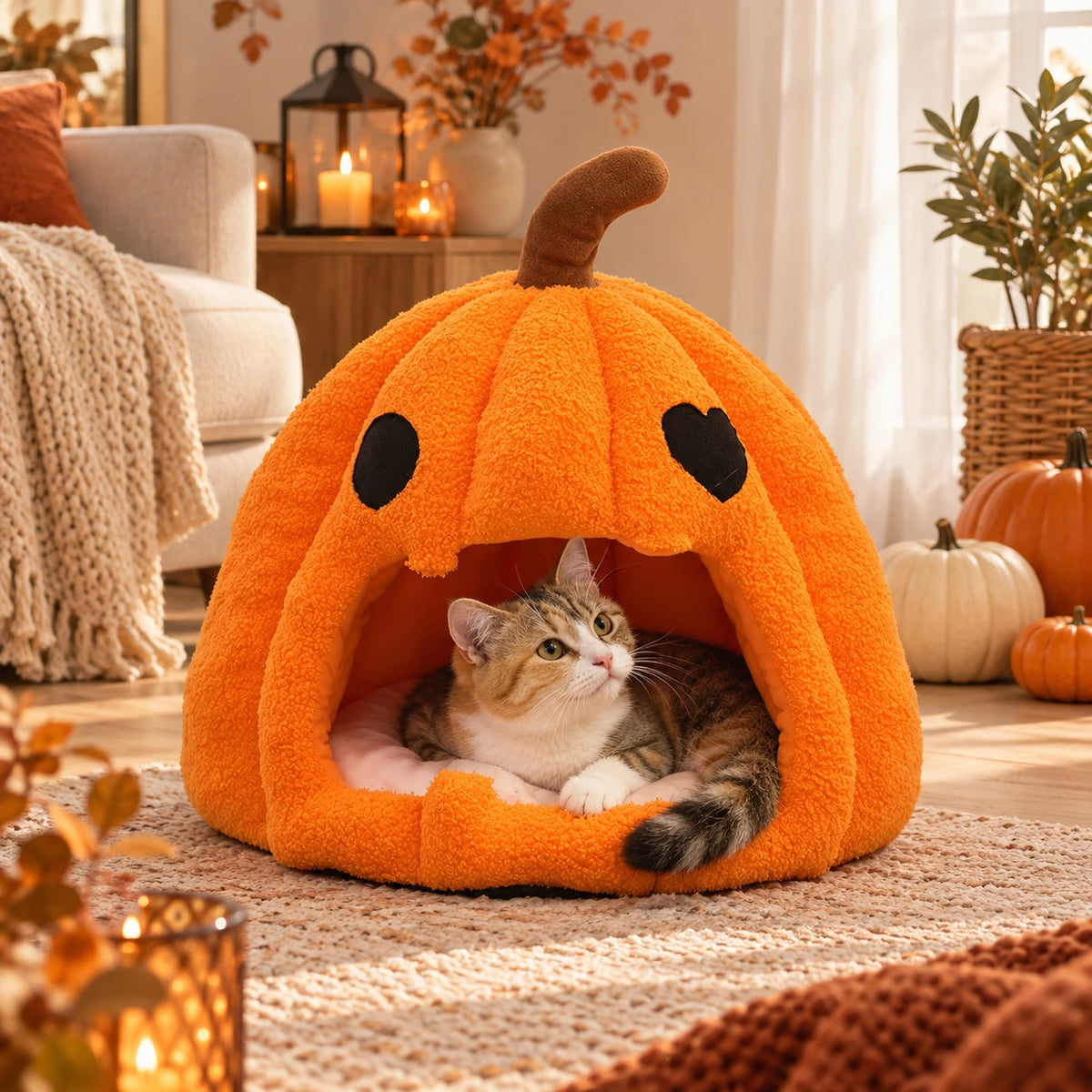 Cocon citrouille Halloween pour chat — Gresskar — image 4