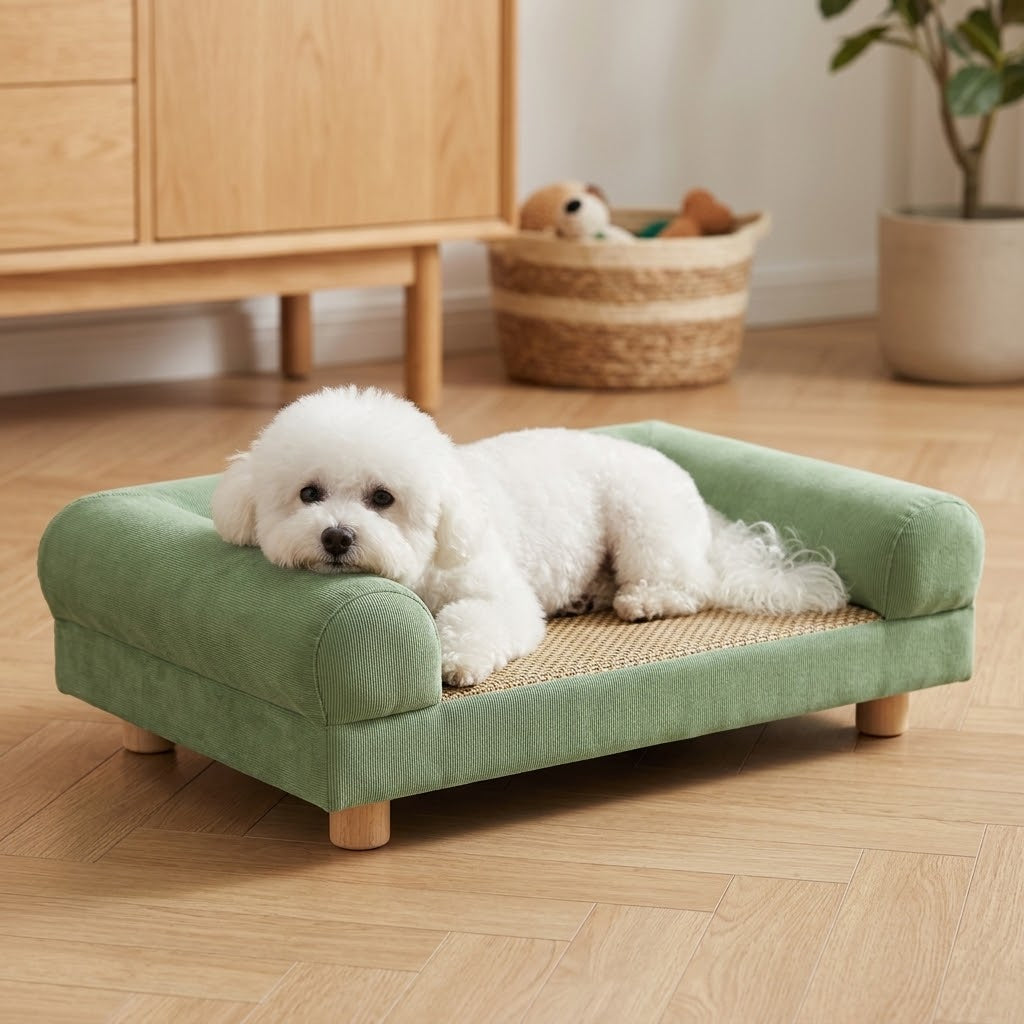 Mini-canapé Soffa pour chien — chien installé sur le couchage