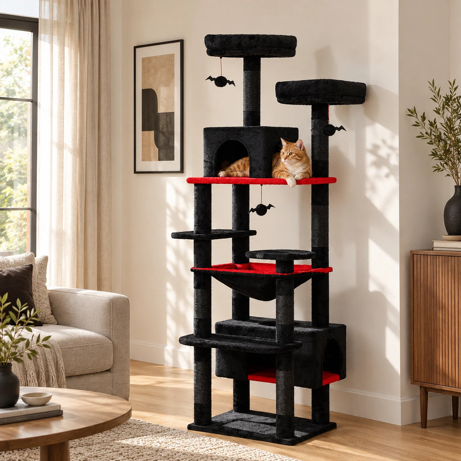 Arbre à chat gothique noir 184 cm — Natt