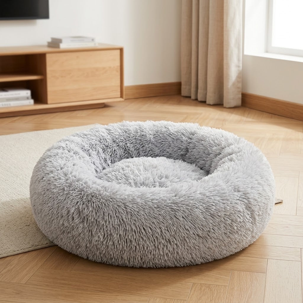 Panier donut Dun pour chat — vue en intérieur