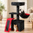Petit arbre à chat gothique noir et rouge 80 cm — Skrekk — image 2